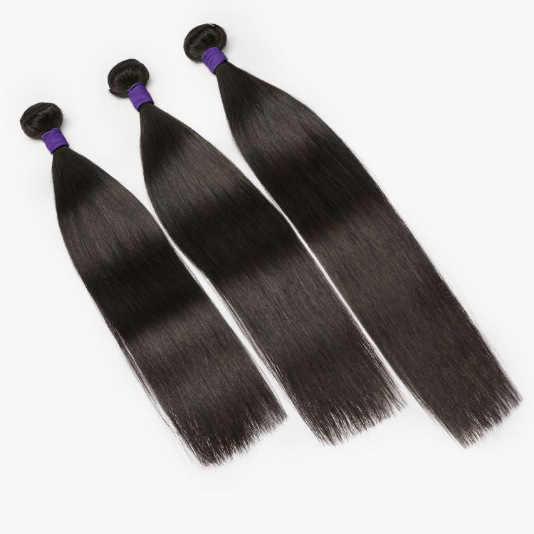 Upgraded Brazilian Hair | 3 Bundles with 5x5 HD Lace Closure Virgin Straight Hair-17