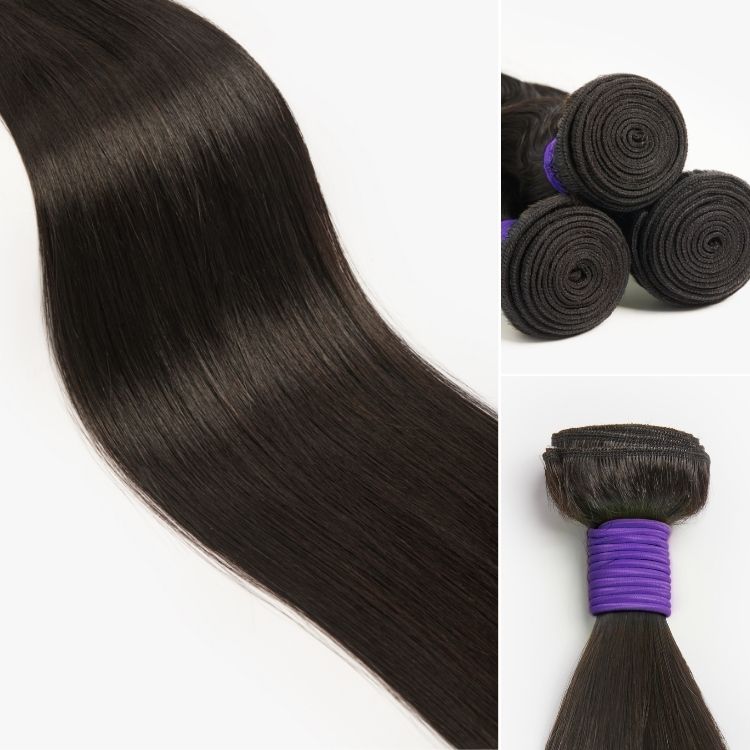 Upgraded Brazilian Hair | 3 Bundles with 5x5 HD Lace Closure Virgin Straight Hair-16