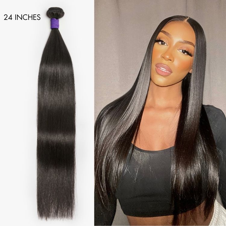 Upgraded Brazilian Hair | 3 Bundles with 5x5 HD Lace Closure Virgin Straight Hair-13