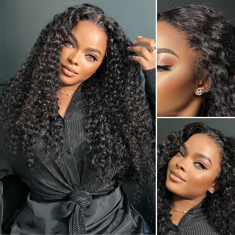 Stunning Natural Black Curly Wig 13x4 Frontal Lace Wig
