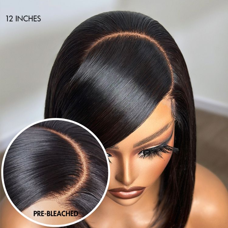 Worth | Swoop Bangs Breathable Cap Deep Left C Part Silky Straight Glueless 5x5 Closure Lace Wig