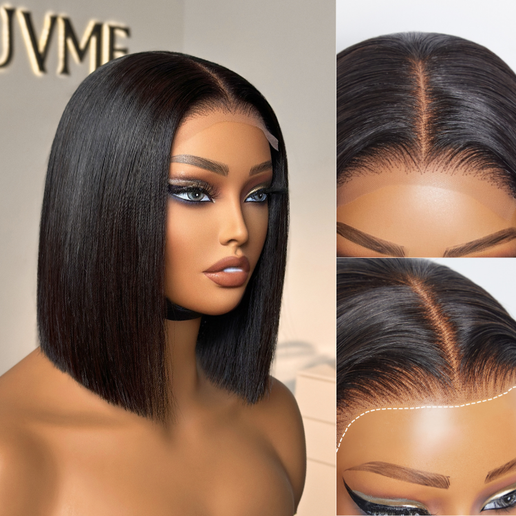 PreMax Wigs | ReadytoGo 4x4 Lace Blunt Cut Bob Wig Bone Straight-08