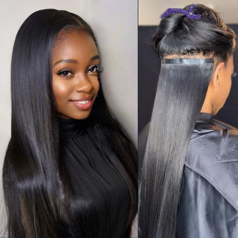 Straight / Kinky Straight /  Kinky Curly Clip in Hair Extensions Real Human Hair Pieces 135g-01