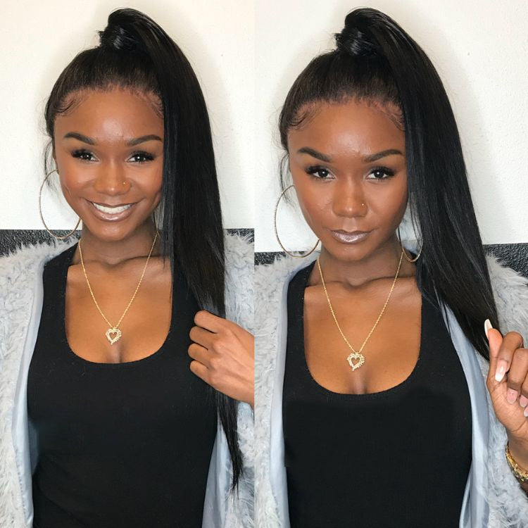 Straight Virgin Human Hair Sleek Ponytail Extension Easy to Wear | Upgraded 2.0-02