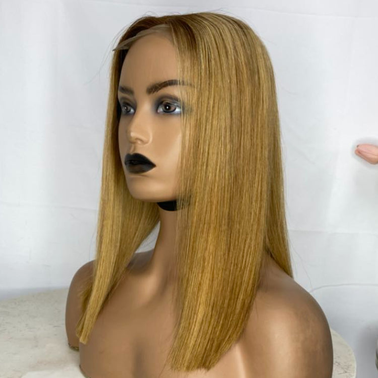 Worth |Blonde Ombre Glueless 4X4 Closure Lace Short Bob Wig Middle Part