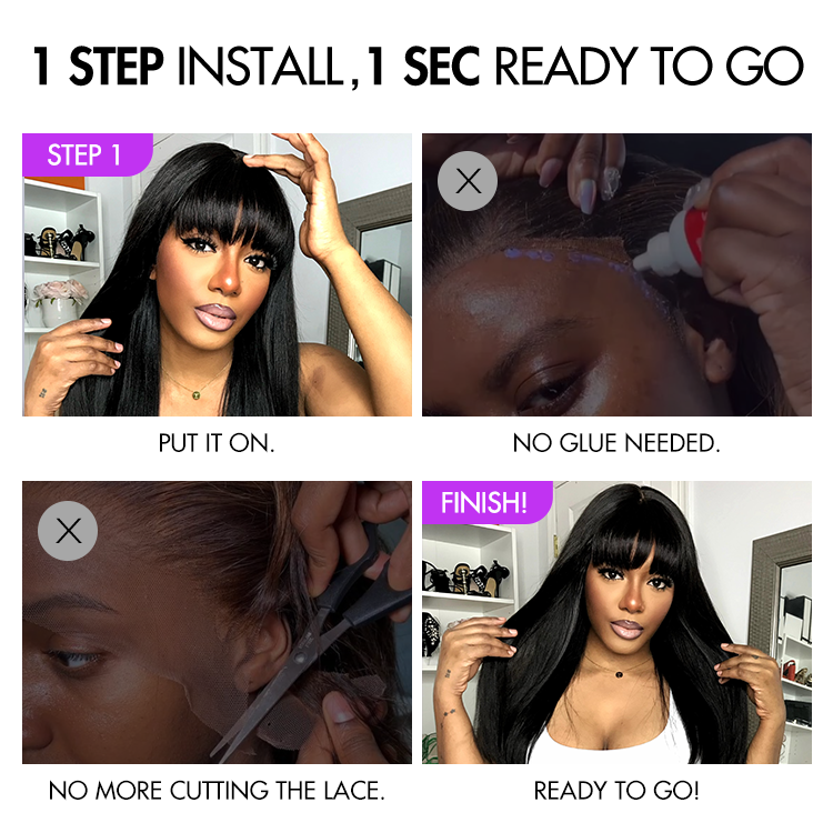 OUTLET | Yaki Straight Ultra Natural Minimalist Lace Long Wig with Bangs-09