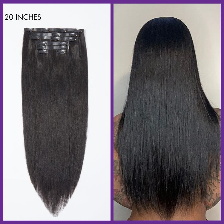 Straight / Kinky Straight /  Kinky Curly Clip in Hair Extensions Real Human Hair Pieces 135g-05