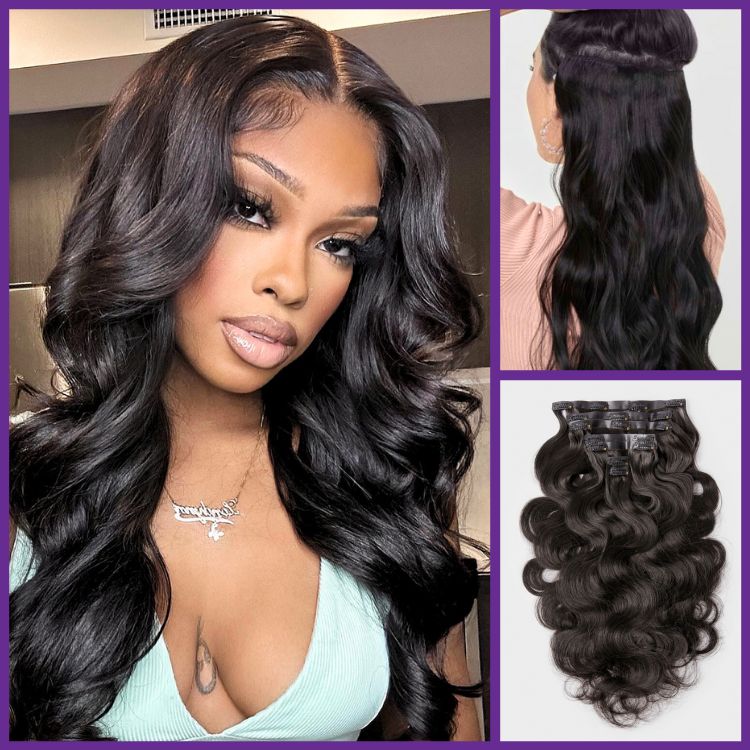 Straight / Body Wave / Kinky Curly / Yaki Straight / Kinky Straight Clip in Hair Extensions Real Human Hair Pieces 135g 9pcs / 7pcs with Free Gift-09
