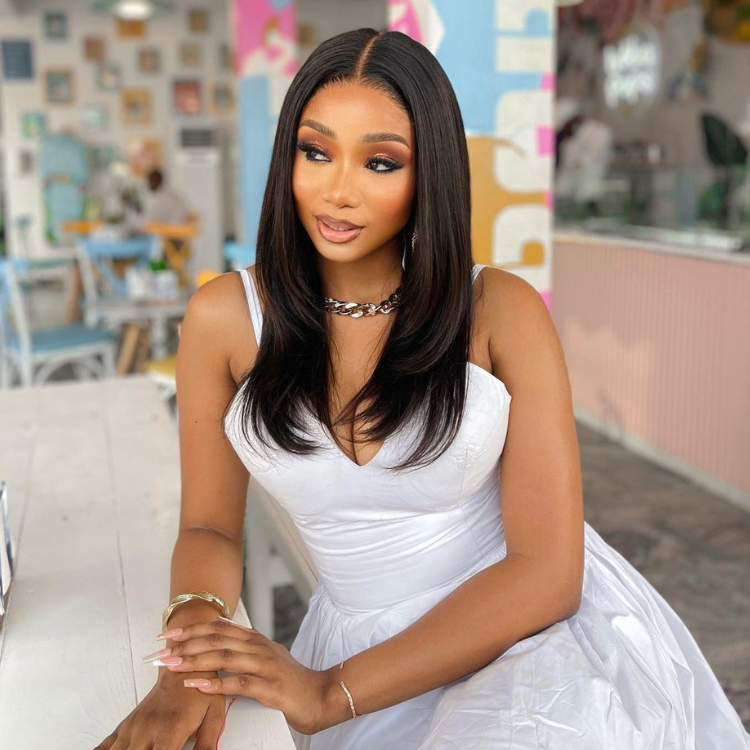 Worth | Natural Black 5*5 Closure Straight Wigs Middle Part-04