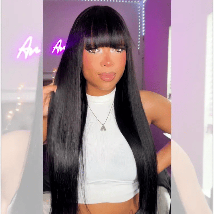 Worth | Yaki Straight Ultra Natural Minimalist Lace Long Wig with Bangs-01