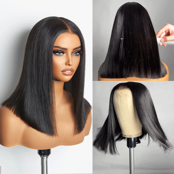 ReadytoGo Double Drawn Silky Straight Glueless 4x4 Closure Lace Wig Middle Part-24
