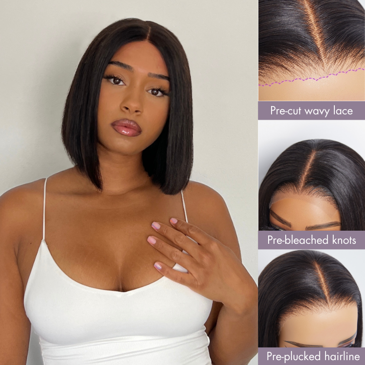 Worth | ReadytoGo Side Part Natural Black Glueless Lace Bob Wig