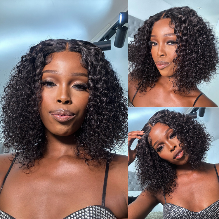ReadytoGo Deep Curl Bob Glueless 4x4 Closure Lace Wig-10