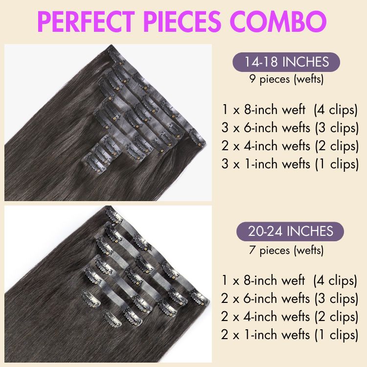 Full Kinky Curly Seamless Clip in Human Hair Extensions Hair Pieces 135g 9pcs / 7pcs with Free Gift-11