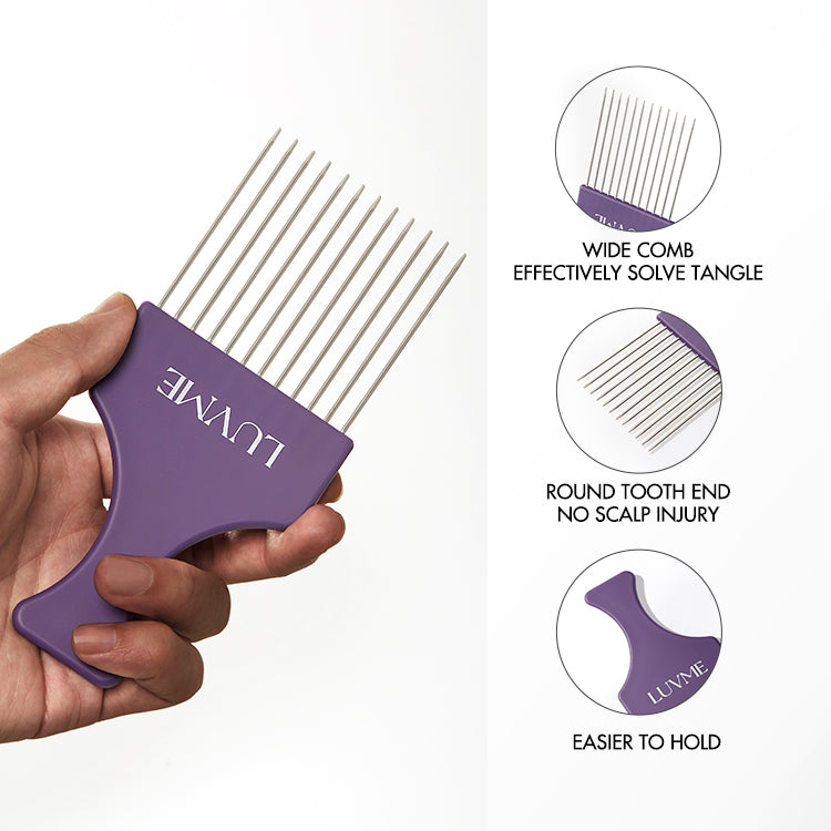 1pc Hair Pick Comb, Afro Hair Styling Tool for Natural Curly Hair-04