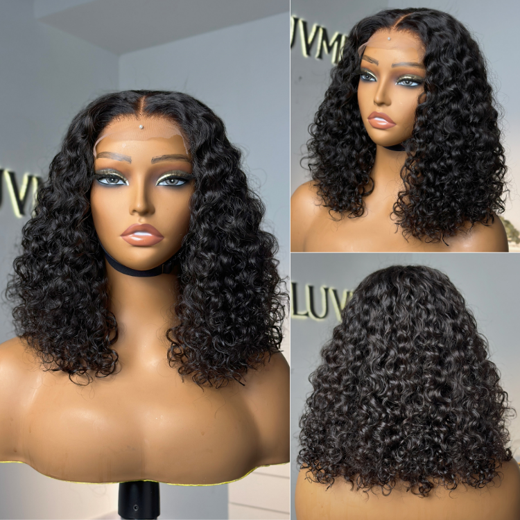 PreMax Wigs | Deep Wave 4x4 Closure Lace Wig Middle Part 100% Human Hair