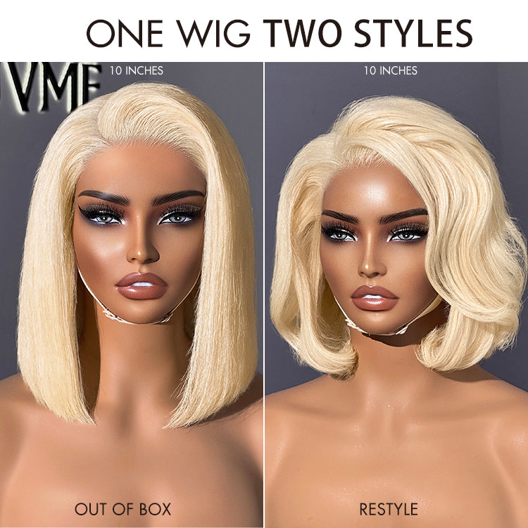 OUTLET | Blonde 613 Glueless 5x5 Closure HD Lace Bob Wig 100% Virgin Human Hair