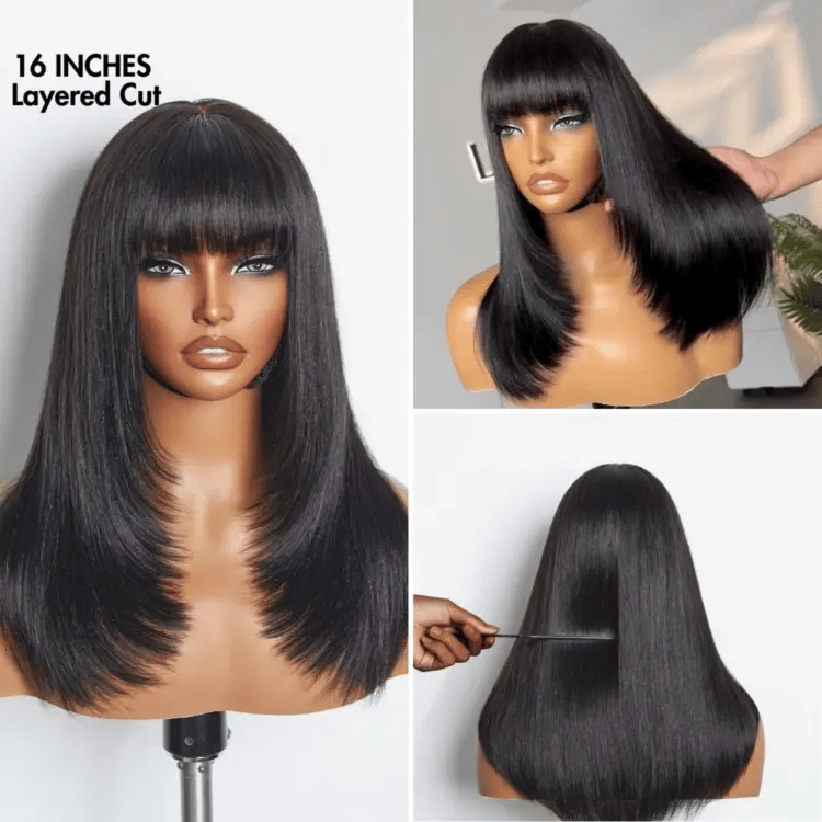 Worth | Breathable Cap Yaki Straight Ultra Natural Minimalist Lace Long Wig with Bangs-01