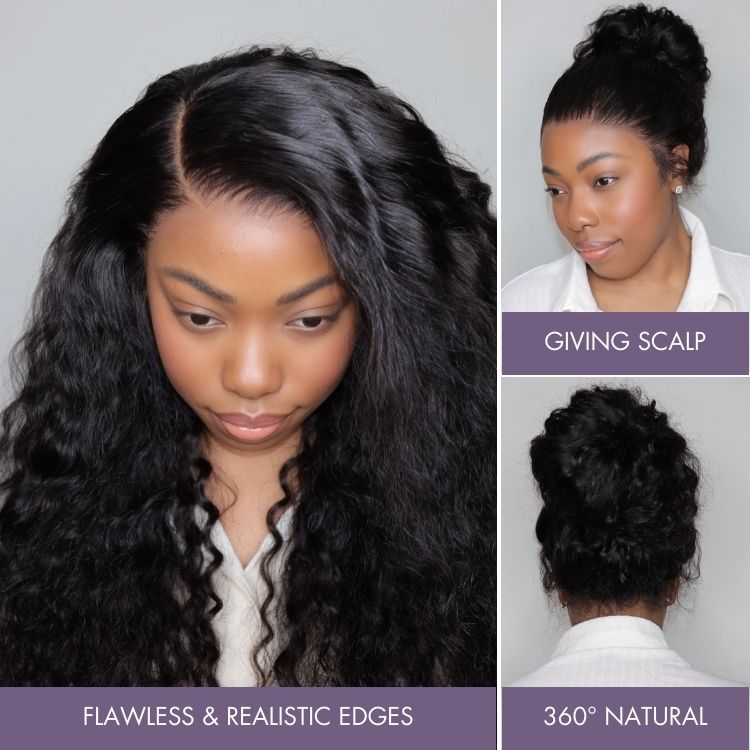 Glueless Water Wave 360 Lace Wig | PrePlucked+KnotsBleached