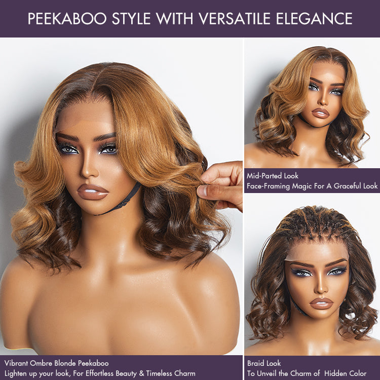 Worth | Elegant Peekaboo Ombre Blonde Loose Wave Glueless 5x5 Closure Lace Wig-04