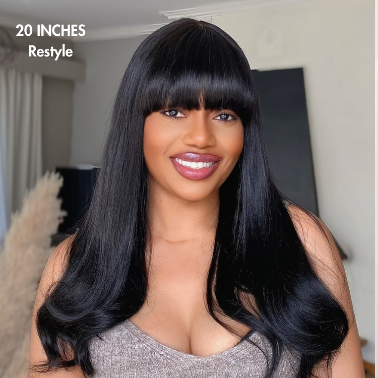 Worth | True Scalp Silky Straight Glueless 7*6 Lace Wig with Bangs-02