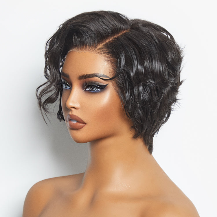 Tyla Gala Wig |Natural Black Short Pixie Cut 13x4 Frontal Lace Wig Side Part