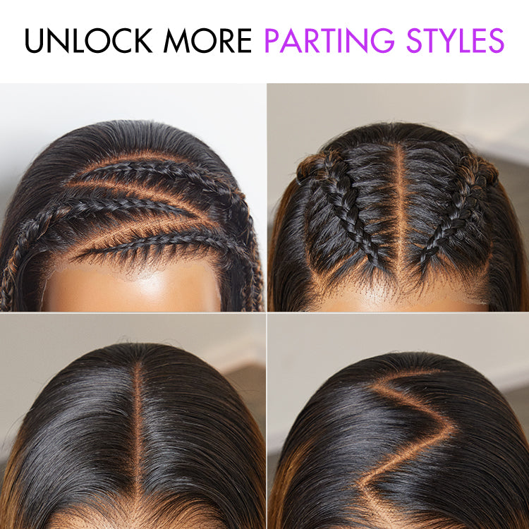 [hermosa.mp3]'s Special Link PreMax Wigs | Brown Highlight Silky Blunt Cut Bob Glueless Lace Wig With Pre-Bleached Pre-Plucked Pre-Cut Lace-15