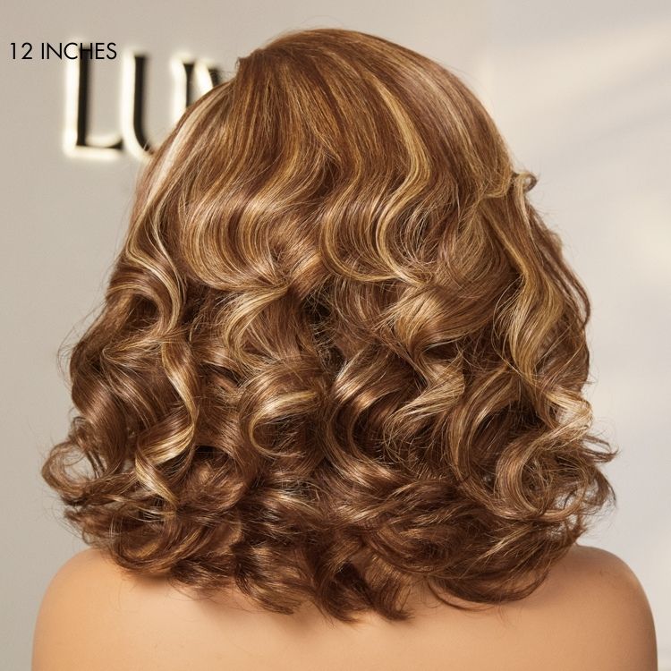 Worth I Honey Blonde Highlight Bouncy Loose Body Wave Glueless 13x4 Frontal Lace Wig-03