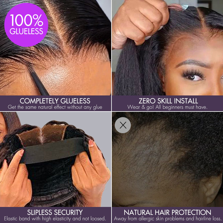 1 SEC INSTALL WIG | Ombre Brown Highlight / Natural Black Deep Curly Glueless 5x5 Closure Lace Wig Pre-Cut Lace-15