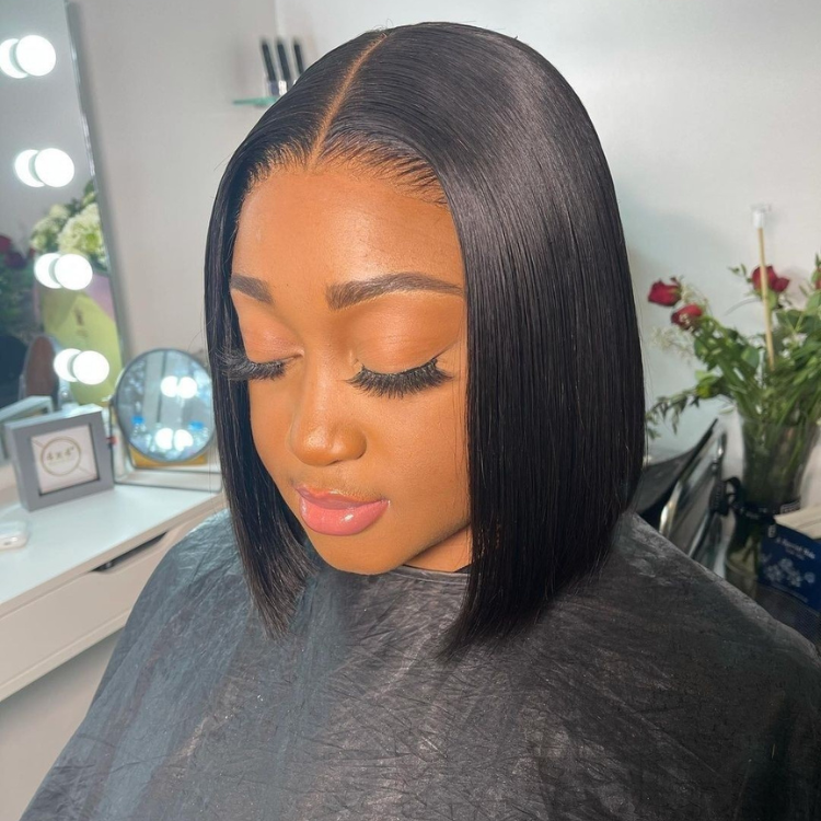 Outlet | Silk Straight Bob Glueless 4x4 Closure Lace Wig-01