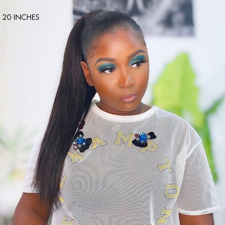 Straight Virgin Human Hair Sleek Ponytail Extension Easy to Wear | Upgraded 2.0-04