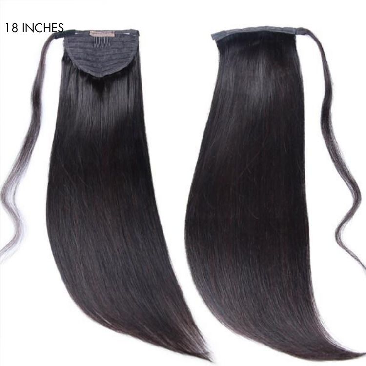 Straight Virgin Human Hair Sleek Ponytail Extension Easy to Wear | Upgraded 2.0