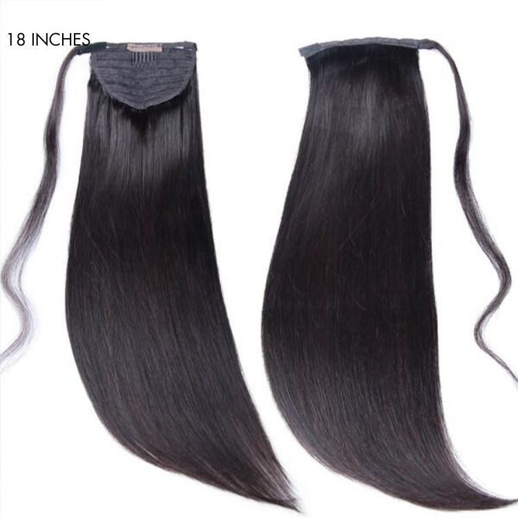 Straight Virgin Human Hair Sleek Ponytail Extension Easy to Wear | Upgraded 2.0-03