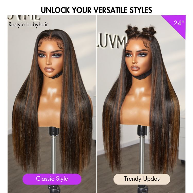 [matevhu_]'s Special Link PreMax Wigs | Ultra Natural Hairline Brown Highlight & Natural Black Silky Straight Glueless 13x4 Frontal Lace Long Wig Pre-Cut Lace-04