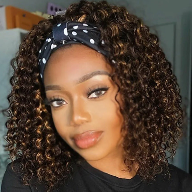 Worth | 16 Inches Deep Wave No Lace Glueless Long Headband Wig (Get Free Trendy Headbands)