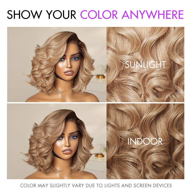 Limited Restock | Ombre Ash Blonde Layered Bob Blowout Style Minimalist HD Pre-Cut Lace Wig-05