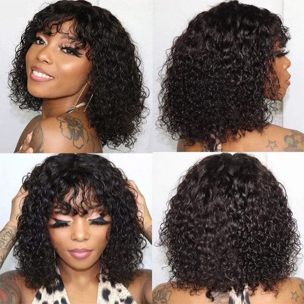 Worth | Curly With Bang Glueless Short Wig