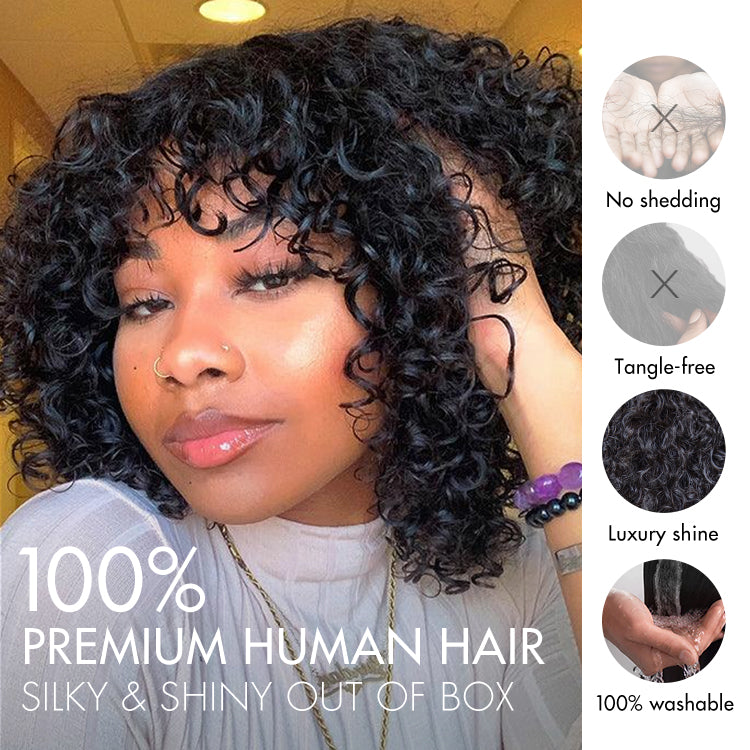 Worth | Throw On & Go Shaggy Style Funmi Curly Glueless Minimalist Lace Wig with Bangs-02