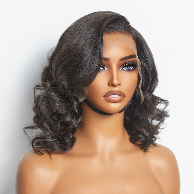 Worth | Glueless 13x6 Frontal Lace Natural Black Body Wave Side Part Long Wig 100% Human Hair