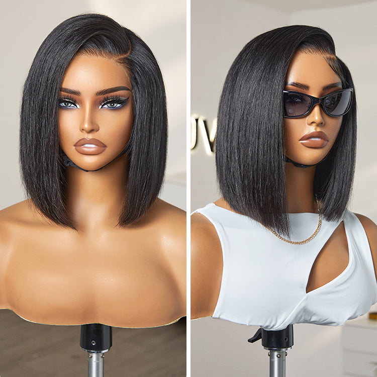 AiryFit™ Scalp Care Wigs | Silky Blunt Cut Bob Snugfit Glueless Minimalist HD Lace Short Wig Pre-Cut Lace