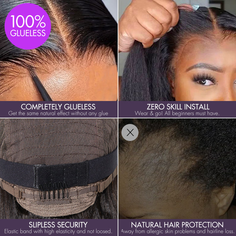 Ultra Natural Slicked Back Short Curly Wig Glueless Ear-to-ear Wide T Lace Front Wig-09