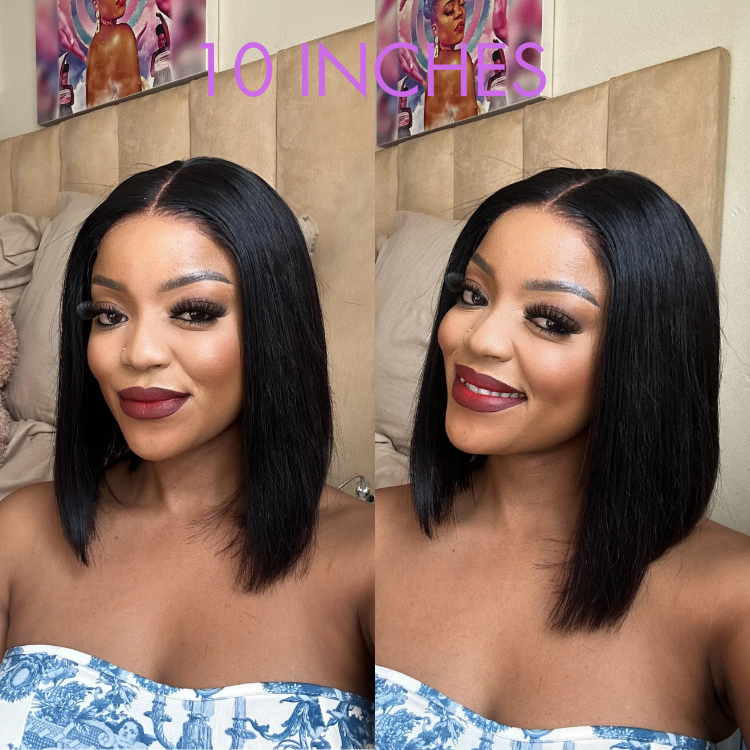 PreMax Wigs | ReadytoGo 4x4 Lace Blunt Cut Bob Wig Bone Straight-11