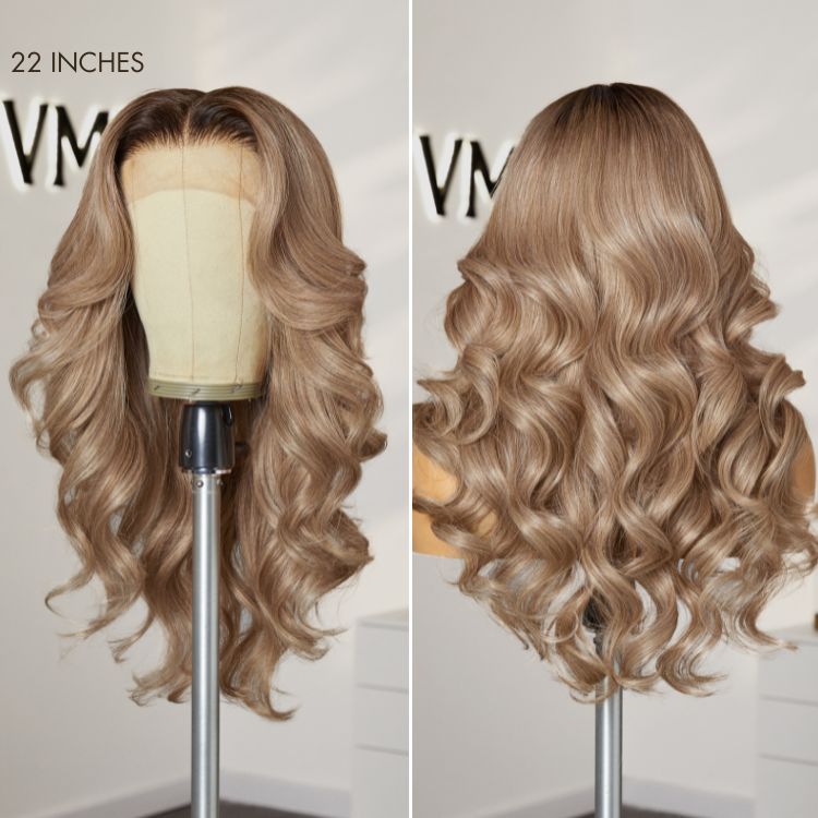 Gorgeous Loose Body Wave Ash Blonde Hair Wig Glueless 5x5 Closure Lace Wig Breathable Cap-07