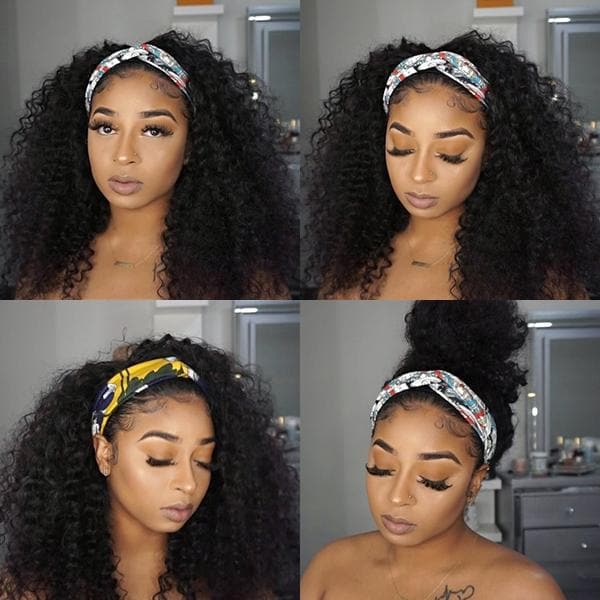 Worth |Deep Wave Affordable Curly Headband Wig (Get Free Trendy Headband)