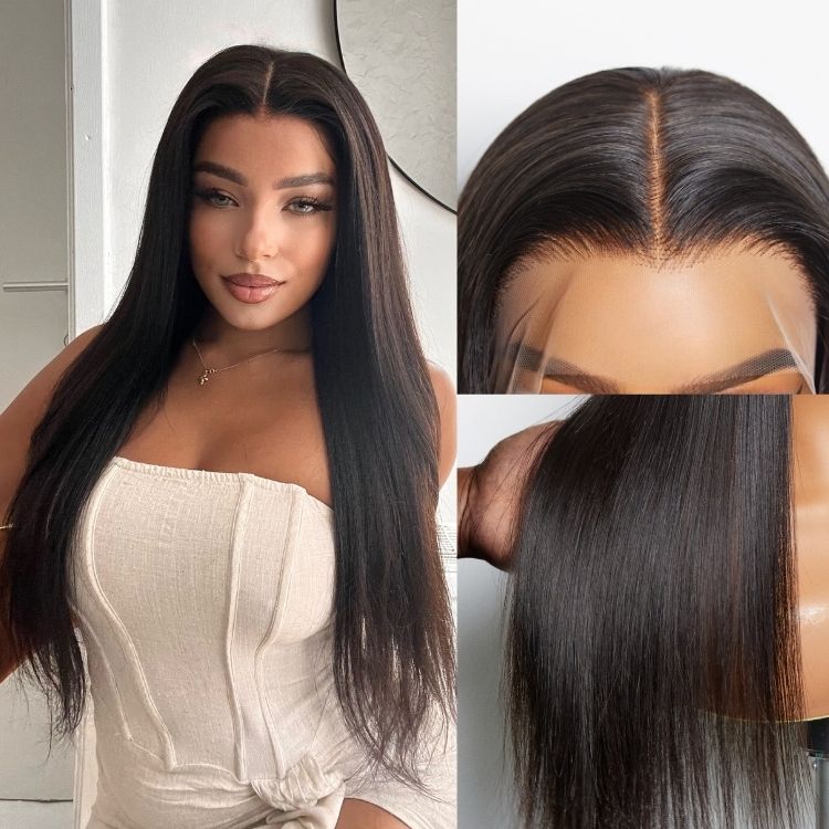 Worth | Undetectable  HD Lace Natural Black Silk Straight Glueless 13x4 Frontal Lace Wig