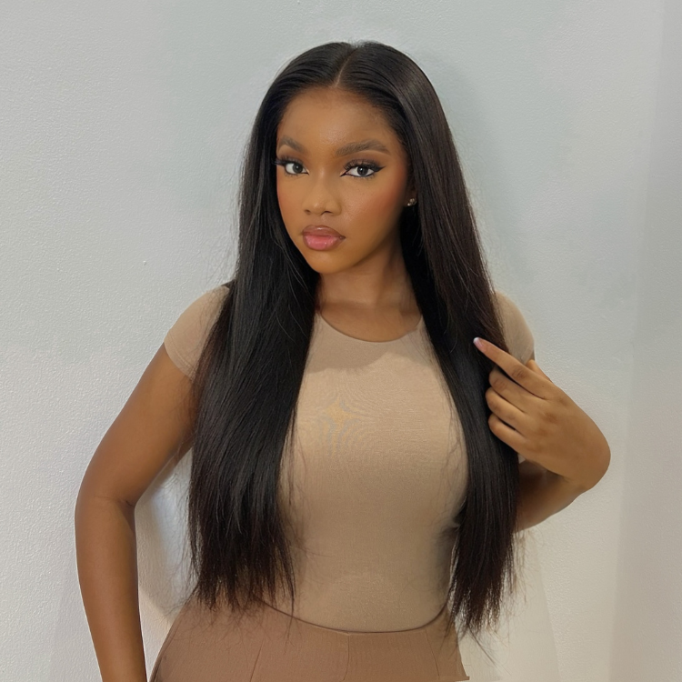 OULTET | Silky Straight 13x4 Frontal Lace Glueless Long Wig 100% Human Hair