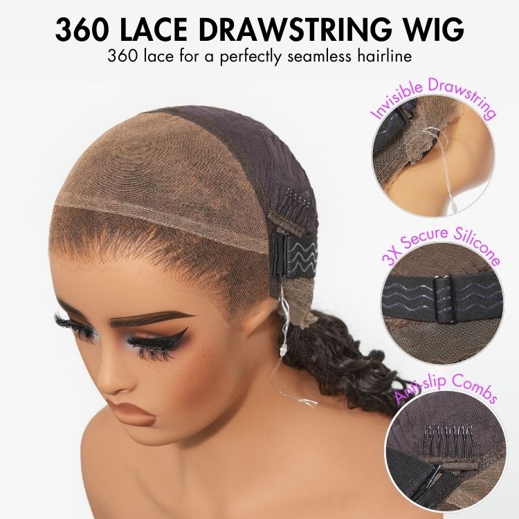 PreMax Wigs | Flexi-Fit Invisi Drawstring Cap 360 HD Lace Water Wave / Straight Long Wig Pre-Cut Lace-02