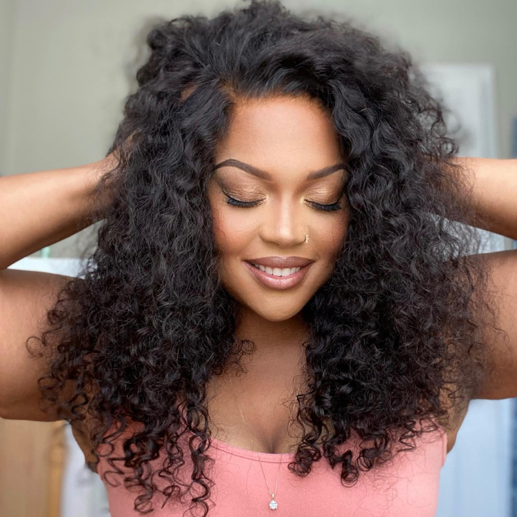 Outlet | Natural Black Water Wave 5x5 Side part Lace Wigs