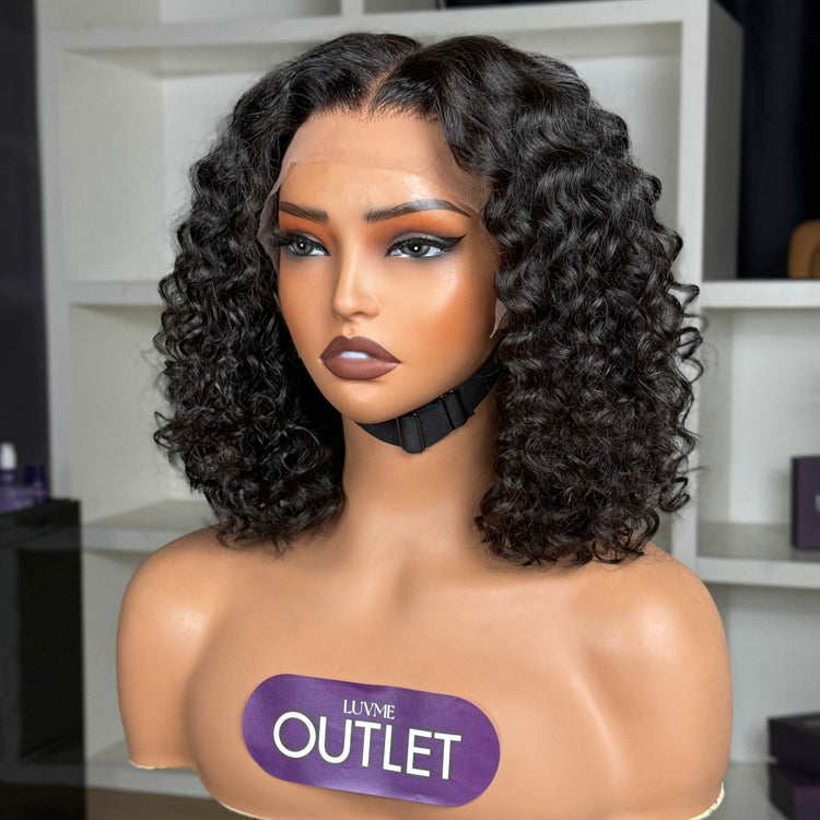 Worthl | Water Wave Glueless 13x4 Frontal Lace Short Curly Wig-01