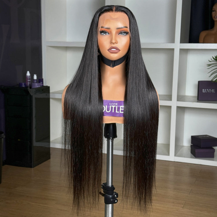 Outlet | Classic Natural Looking Ear-to-Ear Silky Straight Glueless 13x4 Frontal Lace Long Wig-01